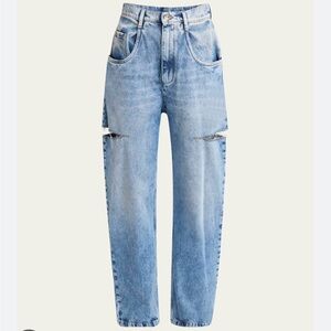 Maison Martin Margiela Light Blue Distressed Wide-Leg Jeans